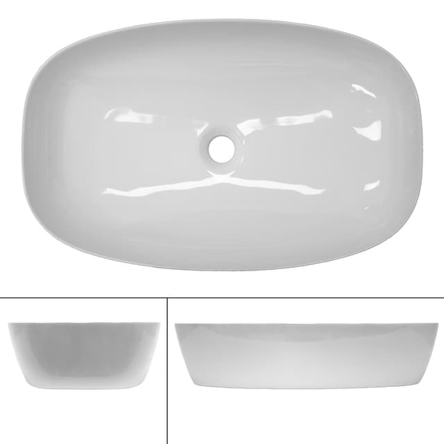 Keramisk håndvask til bordplade 605 x 380 mm