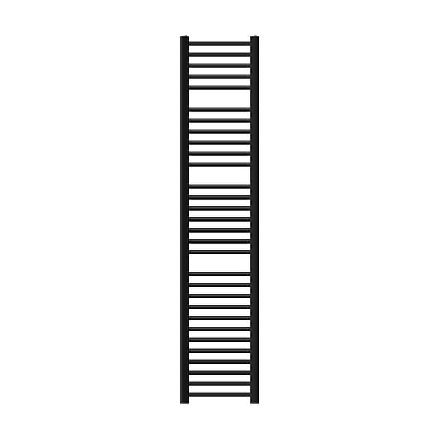 Badrumsradiator 300x1800 mm svart matt med sidoanslutning LuxeBath