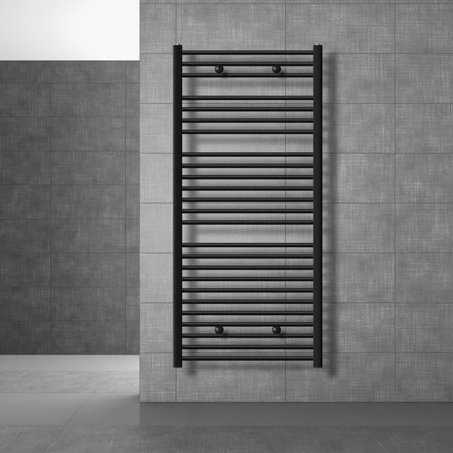 Badrumsradiator Sahara 750x1500 mm svart matt LuxeBath
