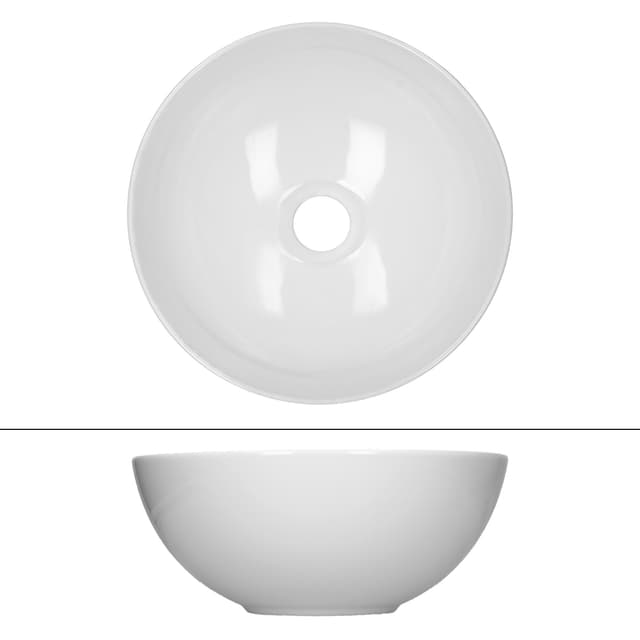 ECD Germany tvättställ tvättställ - Ø 320 x 135 mm - keramik - rund