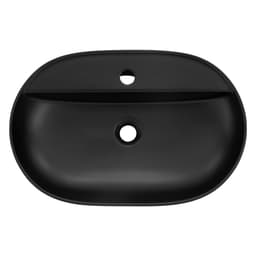 ML-Design Keramisk diskbänk i matt svart 60 x 40 x 12 cm, oval