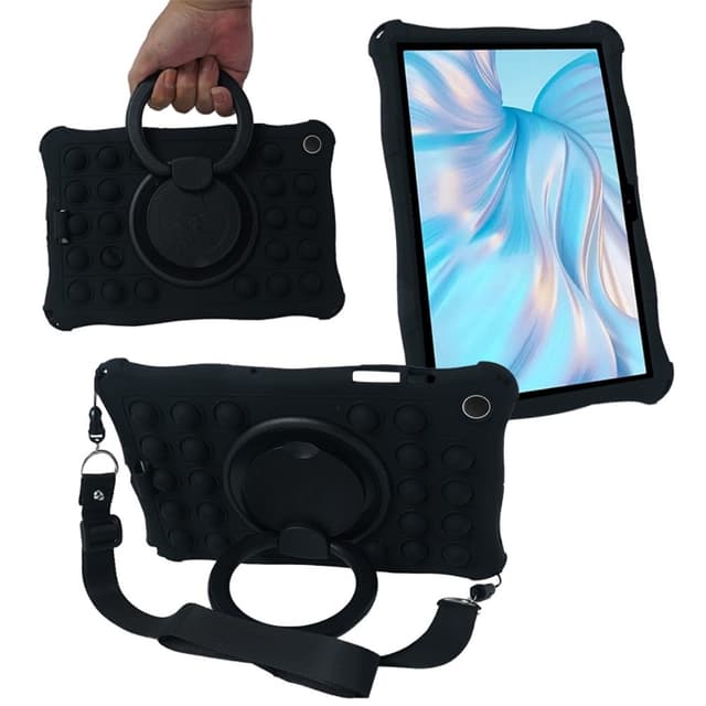SKALO Samsung Tab A9+ Stöttåligt Armor Popit Silikon Skal - Svart