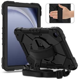 SKALO Samsung Tab A9+ Ekstra stødsikker Armor 360 håndtag/stativ Cover -. Sort