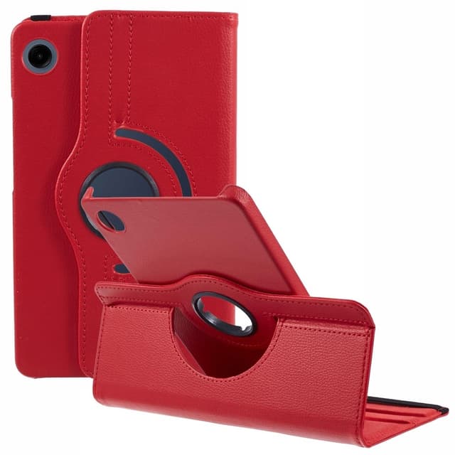 SKALO Samsung Tab A9 360 Litchi Fodral - Röd