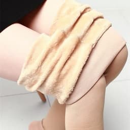 Varmt fodrade fleeceleggings shapewear Beige
