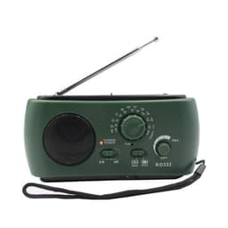 Multifunktionell Vevradio med LED-lampa - FM-radio, USB, Solcell, Dynamo, Grön