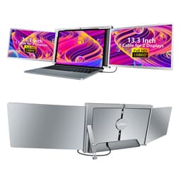 NÖRDIC Dual Portable 13,3"" -näytöt teleskooppitelineellä kannettavalle tietokoneelle 13""-17"", FHD 1080P, Mac/Windows, USB-C- ja USB-A-liitäntä