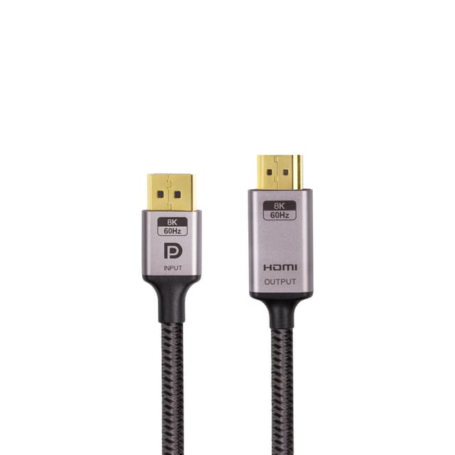 Aktiver Displayport 1.4 auf HDMI 2.1 Adapter, 8K 60Hz / 4K 120Hz Unidirektionaler DP auf HDMI Adapter , DisplayPort auf hdmi für PC, Dell, HP, AMD, NVIDIA