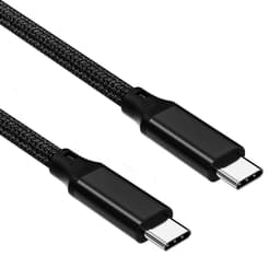 NÖRDIC 50 cm USB3.2 Gen2 SuperSpeed ​​​​USB 10 Gbps USB-C til C Nylon flettet kabel med strømforsyning 100W, 4K60Hz video og Emarker
