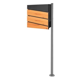 Postbox på piedestal med tidningsfack 37x36,5x11 cm stål