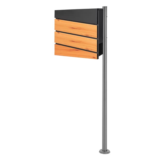 Sokkelbrevkasse med avisrum 37x36,5x11 cm stål