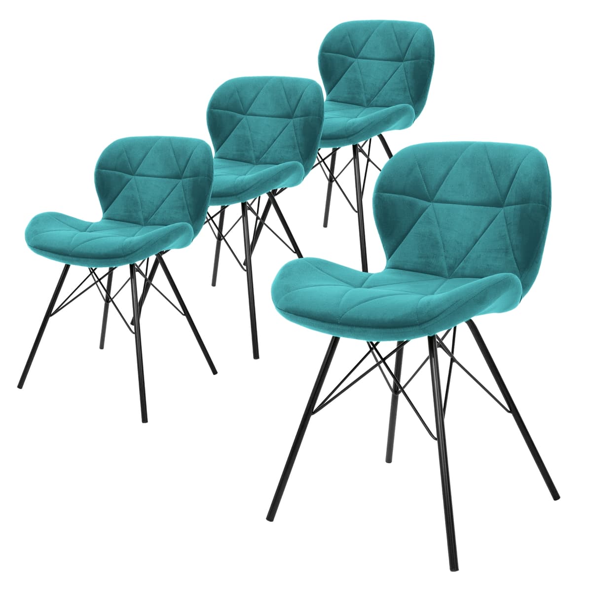 ML-Design Uppsättning 4 Matstolar Petrole Modern Stil - Elgiganten