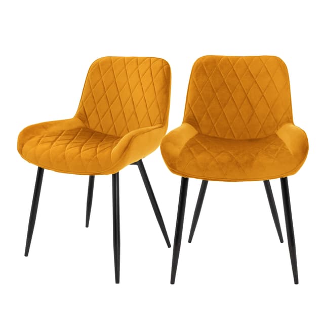 ML-Design 2 spisebordsstole, ryg og armlæn, fløjlssæde