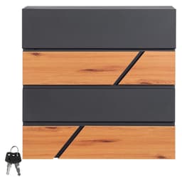 ML-Design brevlåda 37x36,5x11 cm antracit/trämönstrat stål