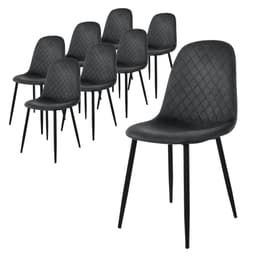 ML-Design Spisebordsstol sæt af 8, Anthracitte med metalben