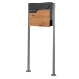 Sokkelbrevkasse 37x37x11 cm antracit/træprint