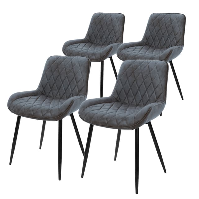 ML-Design 4 spisebordsstole, med ryg og armlæn, antracit