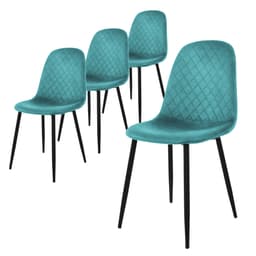 Matstol set 4 st. Petrol sammet med metallben ML-Design