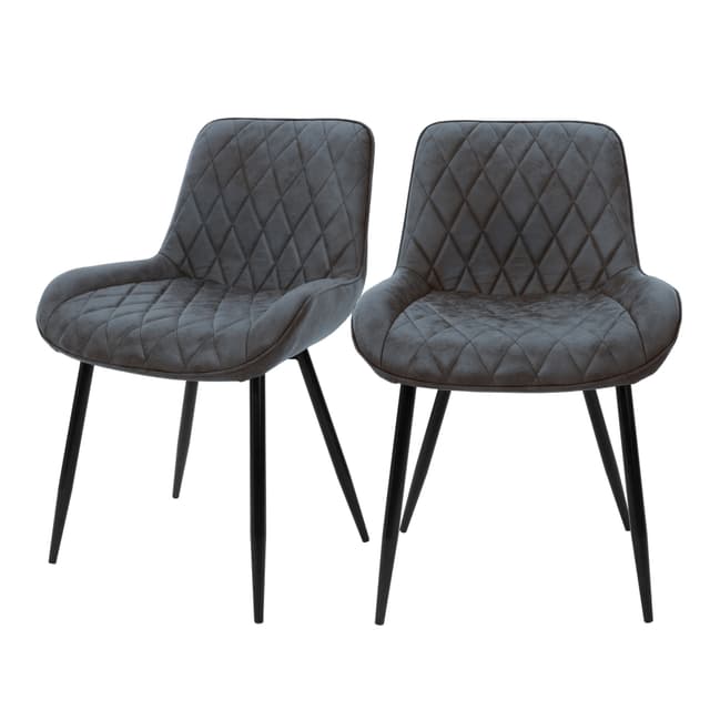 ML-Design 2 matstolar, stol med rygg och armstöd, antracit