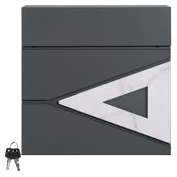 Brevkasse 37x36,5x11 cm antracit/hvid marmor stål ML-Design