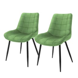 ML-Design 2 spisebordsstole med ryglæn, grøn fløjl