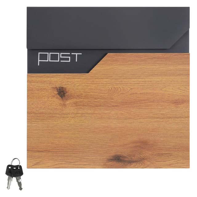 ML-Design Postkasse antracit rustfrit stål, 37x37cm