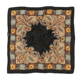 70 CM firkantet silkeskjerf Sort