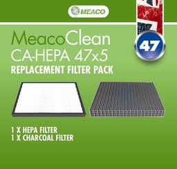Ekstra filtersett til MeacoClean Midi luftrenser CA-HEPA 47x5. Originalt HEPA-filter og kullfilter.