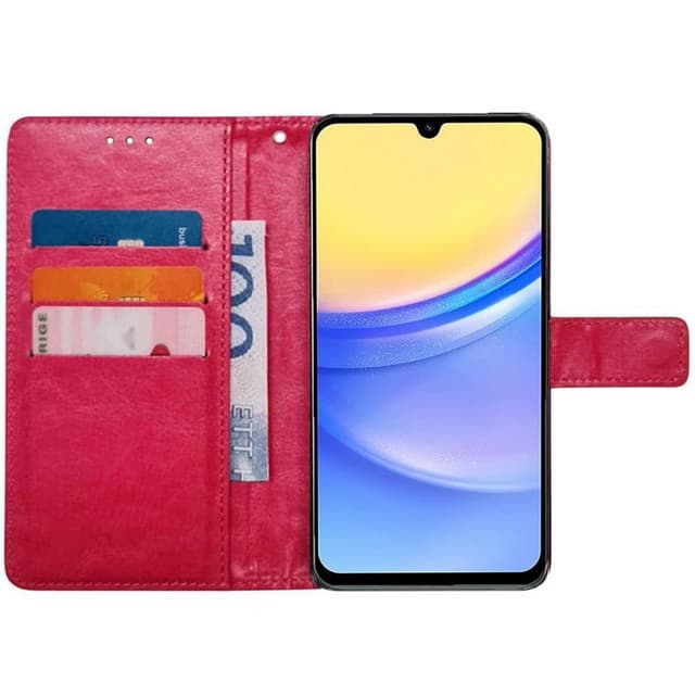 Lompakkokotelo 3-kortti Samsung Galaxy A15 - Vaaleanpunainen