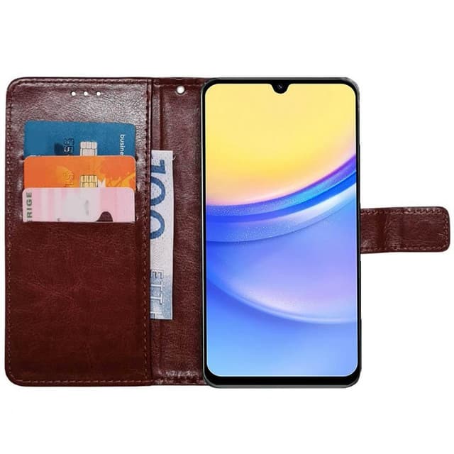 Plånboksfodral 3-kort Samsung Galaxy A15 - Brun