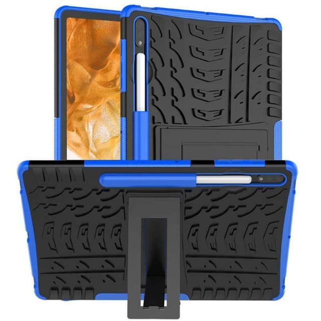 Iskunkestävä kuori jalustalla Samsung Galaxy Tab S9 Plus 12.4 - Sini