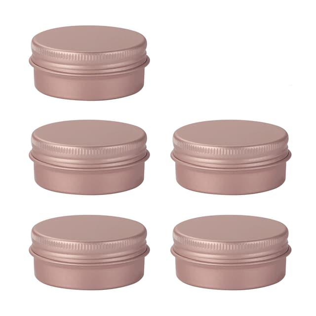 Snusboks Alu Aluminiumsboks med skrulokk 10 ml 5-pak Rose gull - Elkjøp
