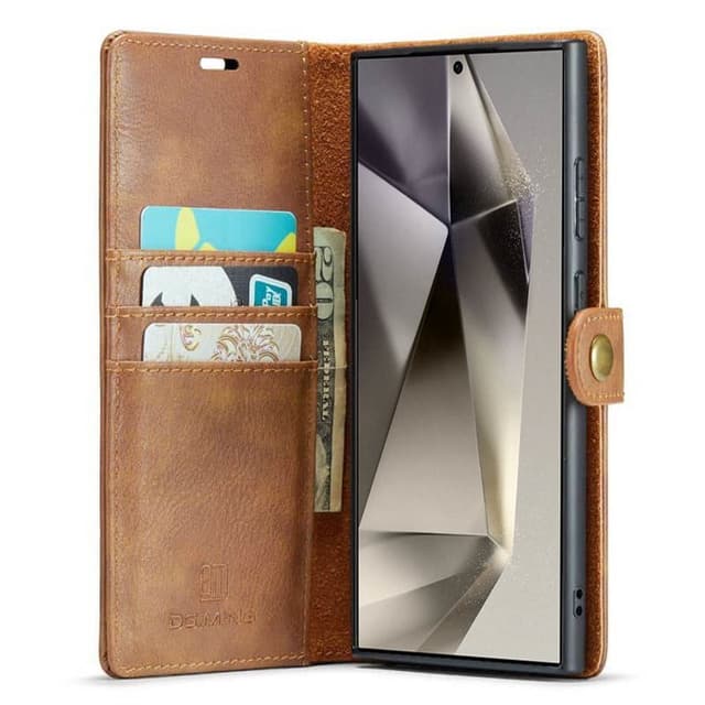 Mobil lommebok DG-Ming 2i1 Samsung Galaxy S24 Ultra - Brun