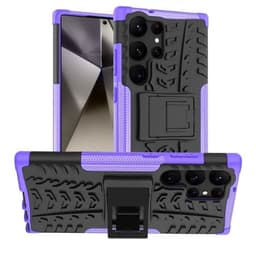 Iskunkestävä kuori jalustalla Samsung Galaxy S24 Ultra - Violetti