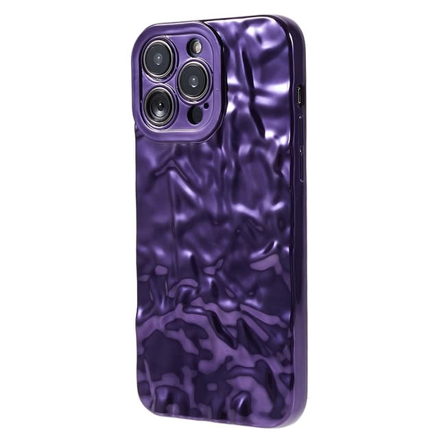 Til iPhone 15 Pro Max TPU Etui Elektroplating Rynket Ujævn Telefon Cover