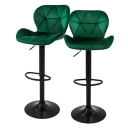 Barstol 2 stk. grøn velourbetrukket, 59-79cm ML-Design
