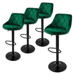 ML-Design barstol, set om 4, sammetsklädsel, grön 62-82 cm