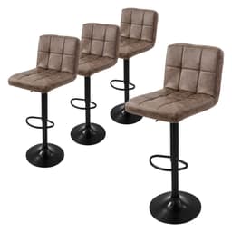 ML-Design barstol, 4 st, klädsel i konstläder, brun