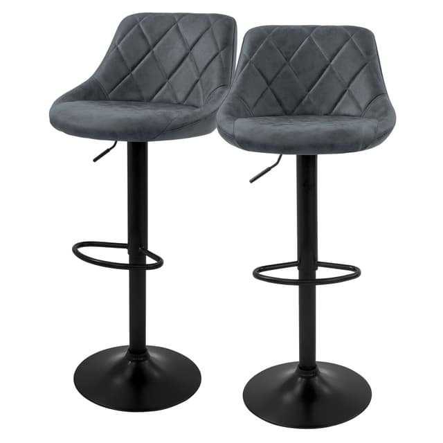 Barstol 2 stk. antracit, 62-82 cm ML-Design