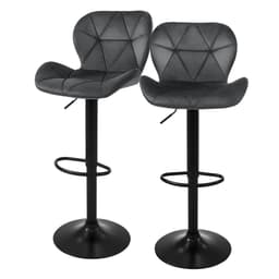 Barstol 2 st. grå sammetsklädd, 59-79cm ML-Design