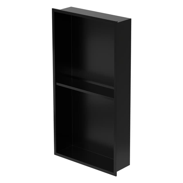 Brusekar 2 niveauer 60x30 cm sort rustfrit stål