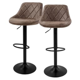 2x Barstol brun konstläder, 62-82 cm ML-Design