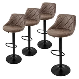 ML-Design barstol set om 4, överdrag i konstläder, brun