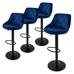 ML-Design barstol, set om 4, sammet blå, 62-82 cm