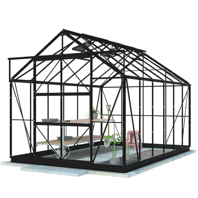 Lykke Drivhus Hybrid 9,7m2, svart