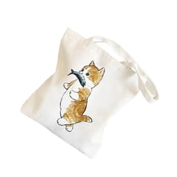 Multi-Purpose Shopping Bags Tote Bags Katt som spiser fisk