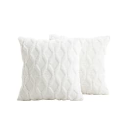 Mjukt dekorativt kuddfodral för vardagsrum, soffa 2-pack Vit L