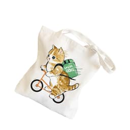 Multi-Purpose Shopping Bags Tote Bags Katt På En Sykkel