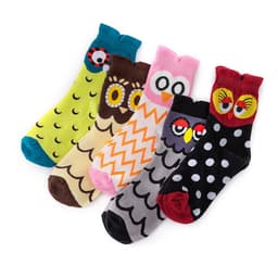 Fargerike søte dyredesignmønstrede fritidssokker i bomull 5-par 5-par Bølgete