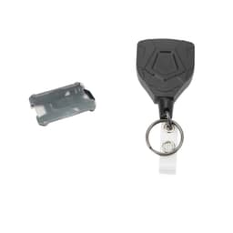 Badge rulle för infällbar nyckelring karbinhake Svart